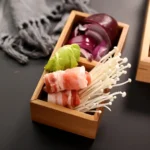 Hot Pot Bamboo Plate Compartmental Platter Vegetable Wood Tray Set - Image 4