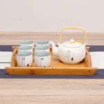 Bamboo Binaural Tea Set Tray Bread Display Tray - Image 6