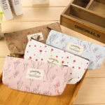 Cute Floral Canvas Zipper Pencil Cases Flower Tree Pen Bags - Image 2