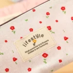 Cute Floral Canvas Zipper Pencil Cases Flower Tree Pen Bags - Image 5