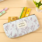 Cute Floral Canvas Zipper Pencil Cases Flower Tree Pen Bags - Image 6