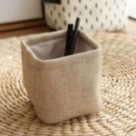 Mini Small Linen Pen Holder Desktop Cloth Simple Stationery Holders