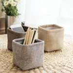 Mini Small Linen Pen Holder Desktop Cloth Simple Stationery Holders - Image 4