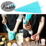 2 Sets Reusable Silicone Pastry Bag Cake Decorating Tools with 16 Nozzles Tips - Image 6