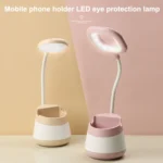 USB Charging LED Desk Light Eye Protection Lamp with Pen Holder and Phone Holder - Image 2