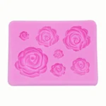 2 PCS DIY Handmade Soap Chocolate Fondant Baking Mold 3D Rose Flower Cake Decoration Silicone Mold - Image 2