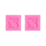 2 PCS Fondant Cake Silicone Mold Hollow Embossed Border Frame Retro Photo Frame Mould
