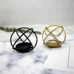 Creative Iron Art  Aromatherapy Candle Holder Desktop Decoration Geometric Metal Candle Holder, Colour: Golden - Image 2
