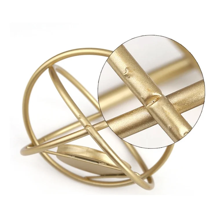 TBD0556224901_B3.webp Creative Iron Art  Aromatherapy Candle Holder Desktop Decoration Geometric Metal Candle Holder, Colour: Golden - Image 4