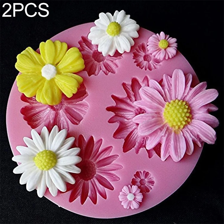 TBD055631201A.webp 2 PCS 3D Flower Silicone Molds Fondant Craft Cake Candy Chocolate Ice Pastry Baking Tool - Image 1