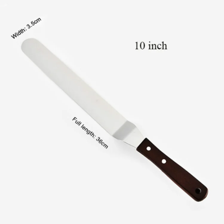 TBD055639301E_1.webp Wooden Handle Spatula Baking Stainless Steel Cake Straight Knife - Image 2