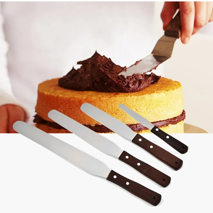 TBD055639301E_5.webp Wooden Handle Spatula Baking Stainless Steel Cake Straight Knife - Image 6