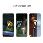 Cone-Shape Garden Decoration Solar Lawn Light Outdoor LED Ground Plug And Wall-Mounted Dual Purpose Lights - Image 5