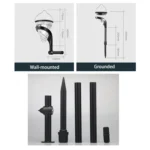 Cone-Shape Garden Decoration Solar Lawn Light Outdoor LED Ground Plug And Wall-Mounted Dual Purpose Lights - Image 6