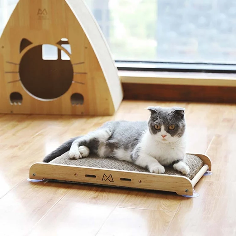 TBD0556526301_B7.webp Solid Wood Vertical Cat Claw Board Corrugated Sofa Anti-Scratch Cat Toy - Image 8