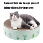 Round Corrugated Cat Scratcher Claw Sharpener Toy Bed - Image 2