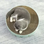 Round Corrugated Cat Scratcher Claw Sharpener Toy Bed - Image 8