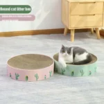 Round Corrugated Cat Scratcher Claw Sharpener Toy Bed - Image 9