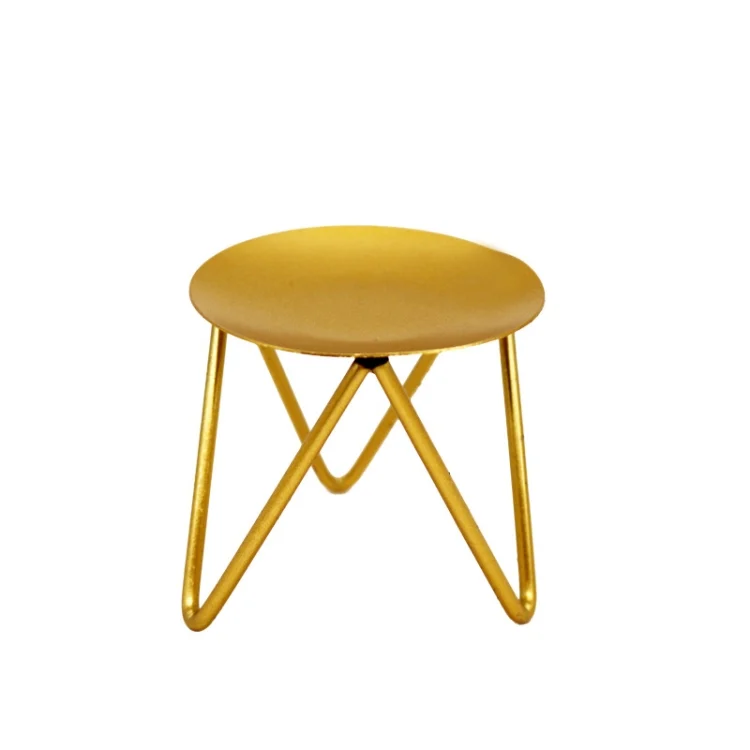 Hollow Household Candle Cups Iron Candle Holders Luxury Creative Home Decorations, Colour: B Gold