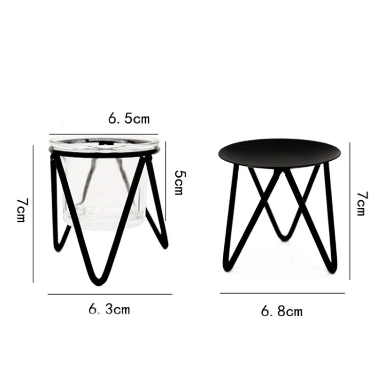 TBD0556772803_B1.webp Hollow Household Candle Cups Iron Candle Holders Luxury Creative Home Decorations, Colour: B Gold - Image 2