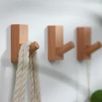 Solid Wood Punch-Free Entrance Behind The Door On The Wall Sticky Hook Clothes Hook Beech Wood - Image 6