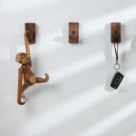Solid Wood Punch-Free Entrance Behind The Door On The Wall Sticky Hook Clothes Hook Beech Wood - Image 9