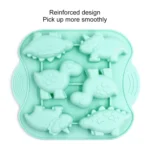 DIY 6 Grid Silicone Dinosaur Cake Mold Baby Food Supplement Mold Baking Tools - Image 3