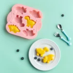 DIY 6 Grid Silicone Dinosaur Cake Mold Baby Food Supplement Mold Baking Tools - Image 7