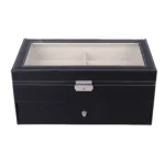 PU Leather Double-Layer Glasses Case Sunglasses Storage Display Box - Image 2