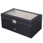 PU Leather Double-Layer Glasses Case Sunglasses Storage Display Box - Image 3