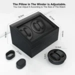 PU Leather 4+6 Double-Head Automatic Winding Motor Box Mechanical Watch Rotator, US Plug - Image 5