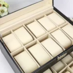 PU Leather Double Layer 20-Digit Watch Box Jewelry Gift Storage Box - Image 4