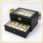 PU Leather Double Layer 20-Digit Watch Box Jewelry Gift Storage Box - Image 5