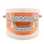 8 Teeth Square Zirconium Gold Teeth Hip Hop Braces