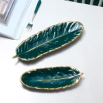 Phnom Penh Ceramic Dessert Plate Feather Plate Banana Leaf Fruit Dried Fruit Storage Tray, Size: - Image 7