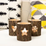 120211 Valentine Day Atmosphere Lamp Candle Holder Cafe Decoration Home Party Decoration Tea Wax Wooden Candle Cup - Image 2