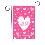 2 PCS Valentine Day Garden Flag Festive Atmosphere Garden Banner