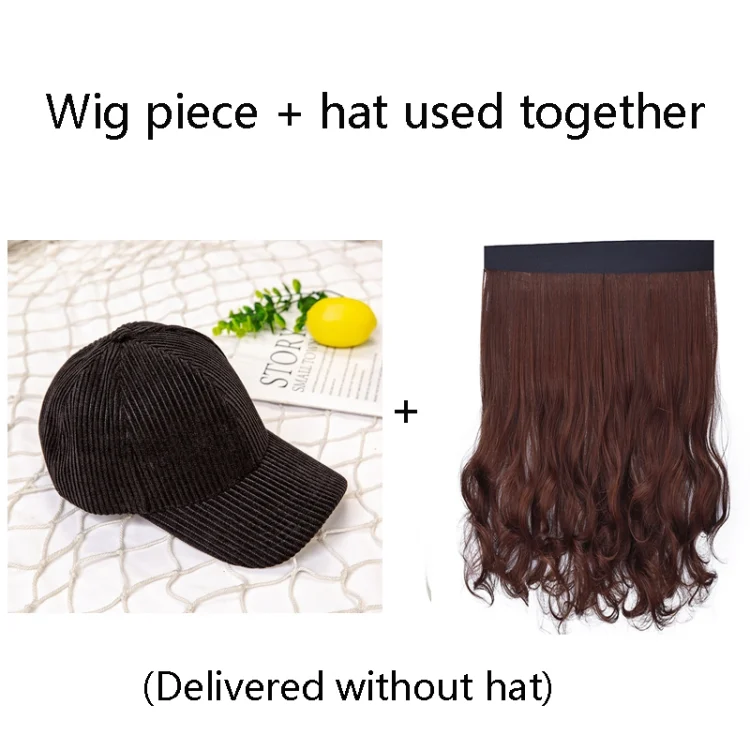 TBD0559140101_B2.webp 8261E Fashion Hat Wig Female Detachable Pear Flower Roll Long Hair Wig - Image 3