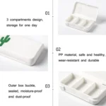 8 PCS Small Portable Moisture-proof Sealed Medicine Box 3 Compartments A Day Medicine Divided - Image 3