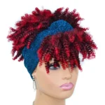 Headscarf Wig Black Gradient Small Curly Wig Explosive Headgear - Image 3