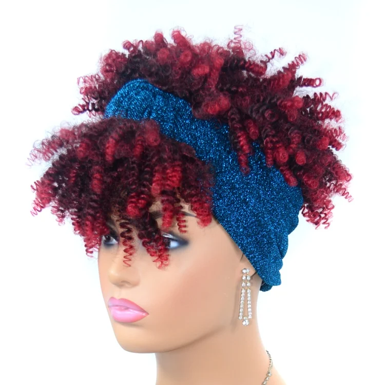 TBD0559372101_B3.webp Headscarf Wig Black Gradient Small Curly Wig Explosive Headgear - Image 4