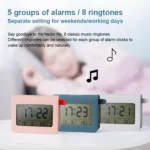 ZKLiLi Lazy Snooze Applet Alarm Clock Bedside Bluetooth Multifunctional Silent Digital Alarm Clock - Image 13