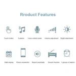 ZKLiLi Lazy Snooze Applet Alarm Clock Bedside Bluetooth Multifunctional Silent Digital Alarm Clock - Image 3