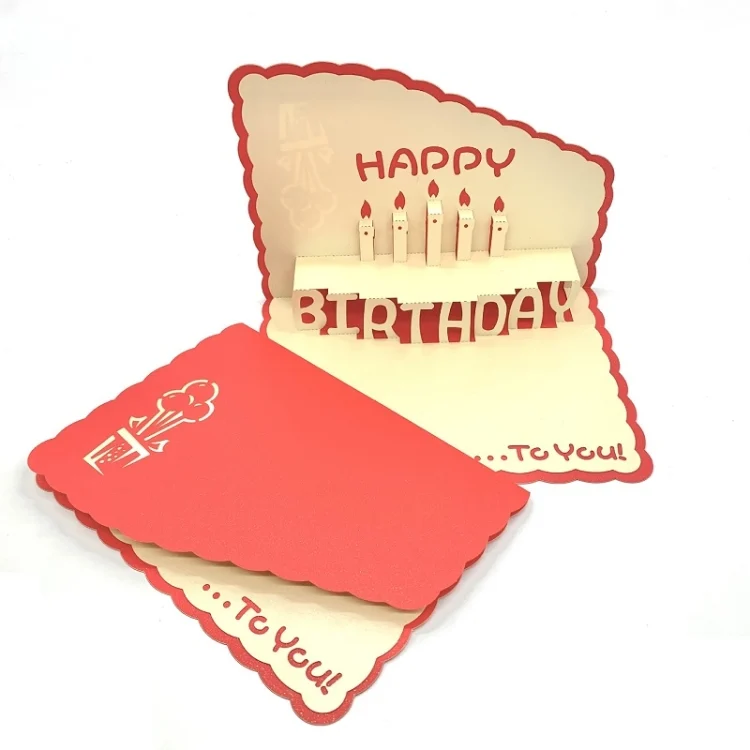 3D Paper Carving Hollow Greeting Card Birthday Wishes Thank You Card