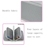 Solid Color Square Four-Layer Pencil Case Sketch Colorful Pencil Case With 72 Holes - Image 4