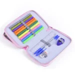 Square Two-Layer Sketch Colorful Lead 35-Hole Stationery Bag - Image 6
