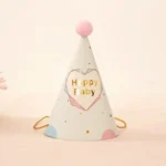 10 PCS Children Adult Birthday Party Hat Fur Ball Birthday Paper Hat