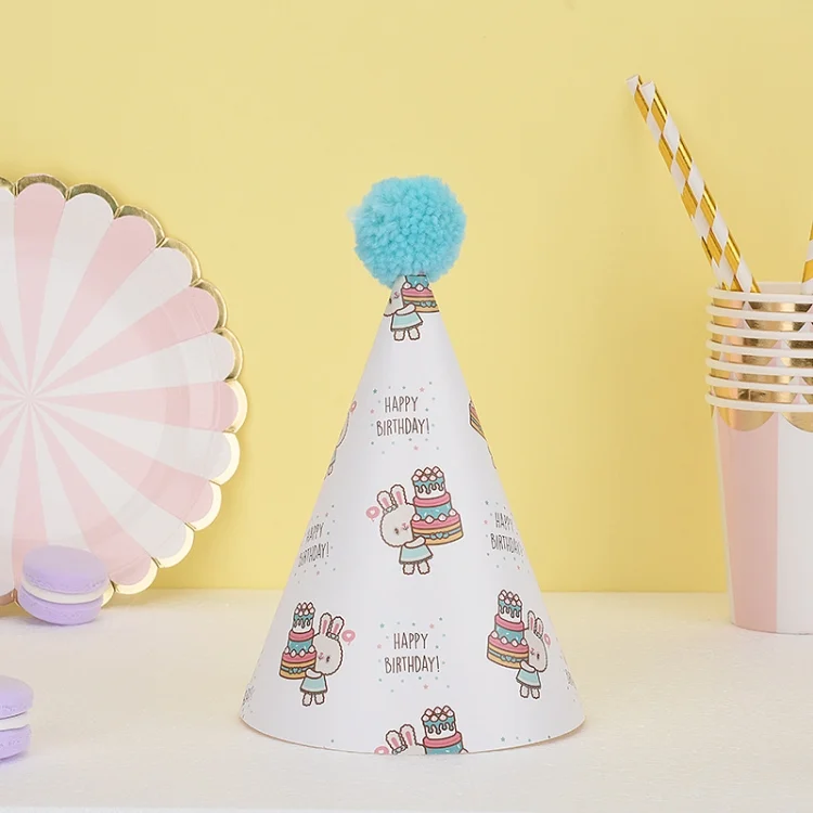 20 PCS Cute Children Bronzing Birthday Hats Cake Baking Decoration Party Hats