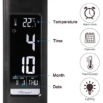U2 5W 3-Level Dimmable LED Leather Texture Desk Lamp With Temperature/Clock/Calendar Display - Image 2