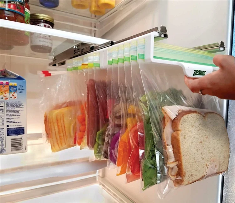 TBD05607553_5.webp Refrigerator Fresh-Keeping Bag Track Storage Rack Sealed Bag Telescopic Household Storage Rack - Image 6